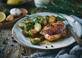 Pan-Seared Chicken with Balsamic Brussels Sprouts recipe