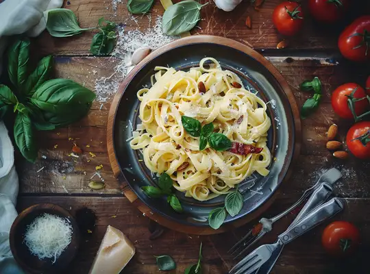 Stashcook | Creamy Garlic Leek Pasta with Toasted Almonds