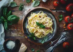 Creamy Garlic Leek Pasta with Toasted Almonds recipe