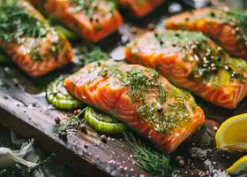 Baked Salmon with Dill and Lemon-Infused Leeks recipe