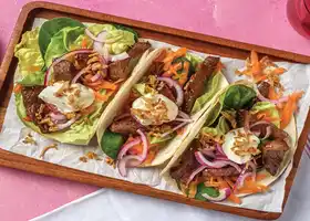Quick Korean-Style Beef Tacos with Pickled Onion & Crispy Shallots recipe