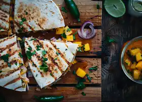 Spicy Salmon Quesadillas with Mango Salsa recipe