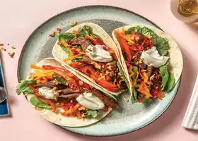 Korean-Style Beef Tacos with Pickled Chilli & Crushed Peanuts recipe