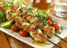 Honey-Lime Chicken Skewers with Avocado Salad recipe