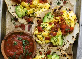 Easy Breakfast Tacos with Bacon & Avocado recipe