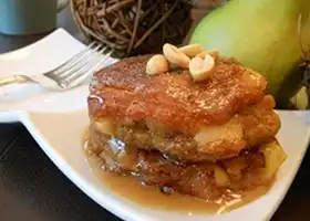 Peanut Butter Apple Pancakes With Peanut Butter Maple Syrup [Vegan] recipe