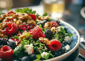 Mixed Berry, Baby Kale & Quinoa Salad with Raspberry Vinaigrette recipe