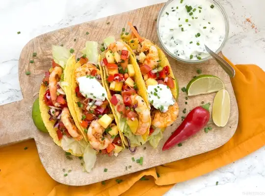 Stashcook | Spicy Shrimp Tacos With Mango Salsa