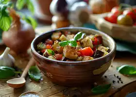 Mediterranean Vegetable Stew with Herbed Croutons recipe