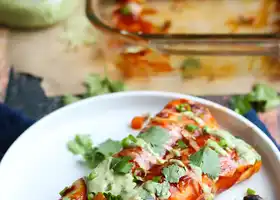 Turkey and Sweet Potato Enchiladas with Avocado Cream recipe