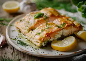 Herbed Lemon Garlic Salmon in Puff Pastry recipe