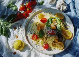 Creamy Lemon Pasta with Roasted Vegetables recipe