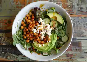 Mixed Greens & Roasted Chickpea Salad with Feta recipe