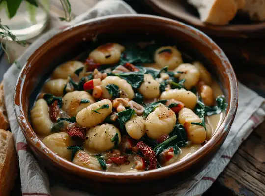 Stashcook | Creamy Tomato Basil Gnocchi with Spinach and White Beans