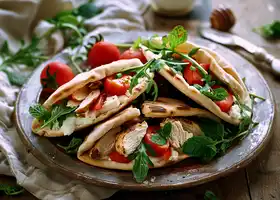 Mediterranean Chicken Pita Pockets with Berry Mint Yogurt recipe