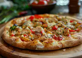 Herbed Chicken Pizza with Roasted Peppers recipe