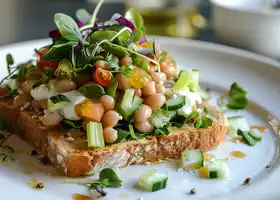 Herbed White Bean Toast with Cucumber-Celery Salad recipe
