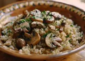 Herbed Mushroom and Brown Rice Pilaf recipe