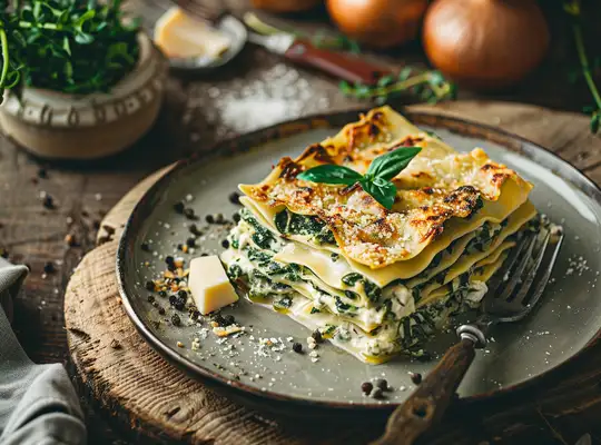 Stashcook | Creamy Spinach and Garlic Lasagna