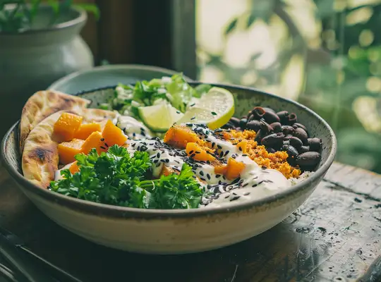 Stashcook | Spiced Pumpkin & Black Bean Bowl with Lemon Tahini