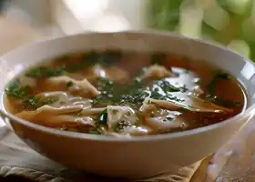 Chicken and Mushroom Wonton Soup recipe
