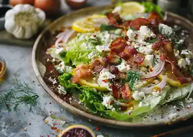 Crispy Bacon and Feta Cheese Wedge Salad recipe