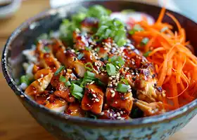 Spicy Honey-Glazed Chicken Rice Bowl recipe