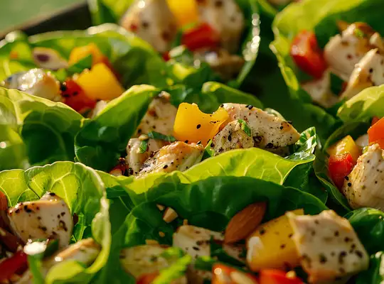 Stashcook | Asian Chicken & Veggie Lettuce Cups with Almond Dressing