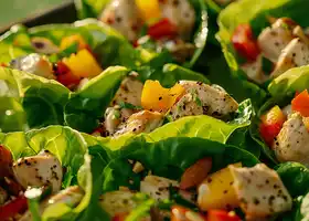 Asian Chicken & Veggie Lettuce Cups with Almond Dressing recipe