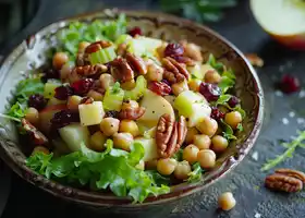 Chickpea Apple Salad with Pecans and Cranberries recipe