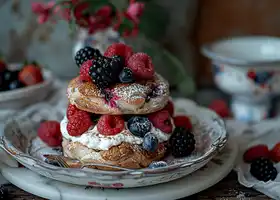 Cinnamon Raisin English Muffin with Ricotta and Mixed Berries recipe