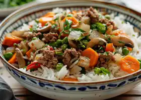 Ginger Beef Stir-Fry with Vegetables and Rice recipe