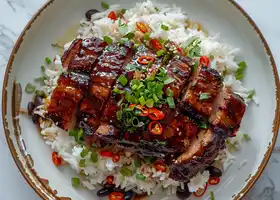 Honey-Glazed Pork Belly with Jasmine Rice recipe