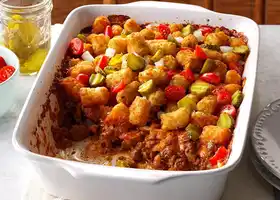 Bacon Cheeseburger Tater Tot Bake recipe