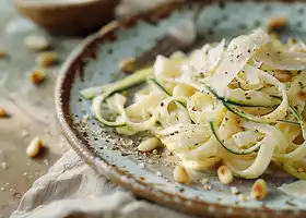 Roasted Zucchini Ribbon Pasta with Pine Nuts recipe