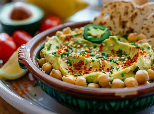 Stashcook | Chickpea Avocado Spread with Bell Pepper Dippers