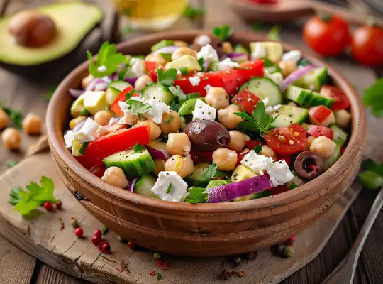 Stashcook | Mediterranean Chopped Salad with Chickpeas and Avocado
