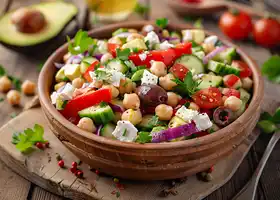 Mediterranean Chopped Salad with Chickpeas and Avocado recipe
