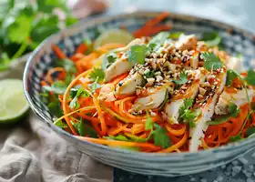 Thai Chicken Salad with Peanut Dressing and Veggie Noodles recipe
