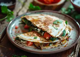 Cheesy Spinach and Mushroom Quesadillas recipe