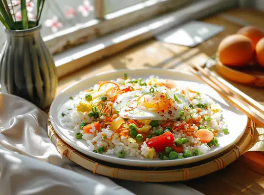 Egg and Mixed Vegetable Stir-Fried Rice
