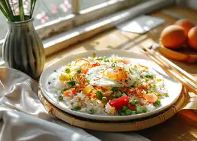 Egg and Mixed Vegetable Stir-Fried Rice recipe