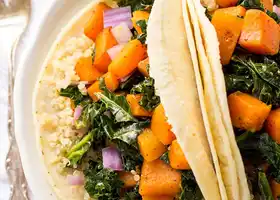 Quinoa Breakfast Tacos with Kale + Butternut Squash recipe