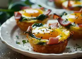 Baked Egg & Ham Florentine Cups recipe