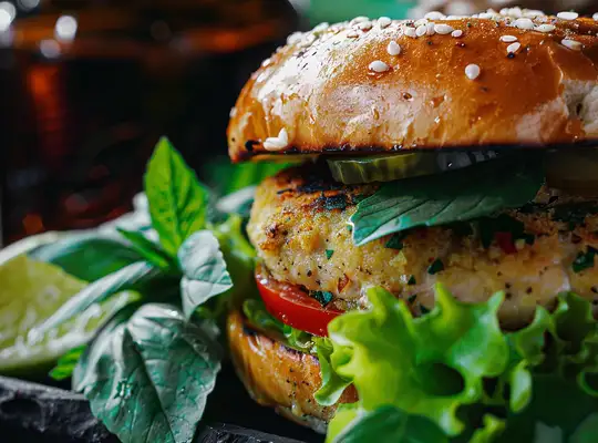 Stashcook | Herbed Chicken Burger with Crispy Feta