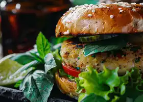 Herbed Chicken Burger with Crispy Feta recipe