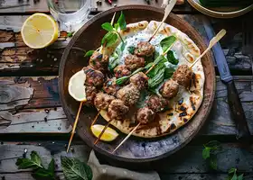 Lamb Kofta & Zucchini Skewers with Mint Yogurt Sauce recipe
