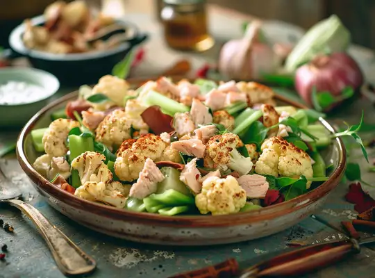 Stashcook | Cauliflower and Smoked Turkey Salad with Chives