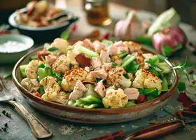 Cauliflower and Smoked Turkey Salad with Chives recipe