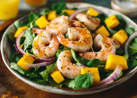 Mixed Greens, Shrimp & Mango Salad with Citrus Dressing recipe